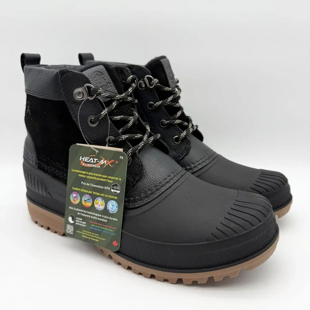 Kamik Mens Hemlock Lo Winter Boots US 8 Black Leather Waterproof Insulated NIB